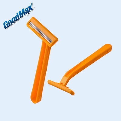 Orange Color Twin Blade Disposable Razor Customized Logo With Anti - Drag Blades